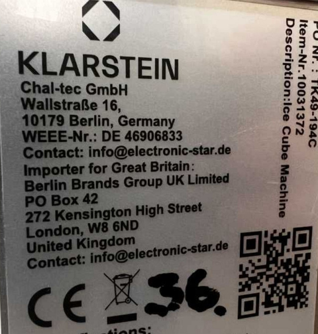 Ледогенератор Льодогенератор Klarstein On-The-Rocks 12 кг/добу. Харків - фото 1