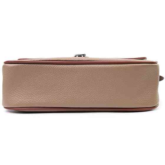 Стильная женская сумка с фактурным клапаном из натуральной кожи Vintage 22620 Бежевая Киев