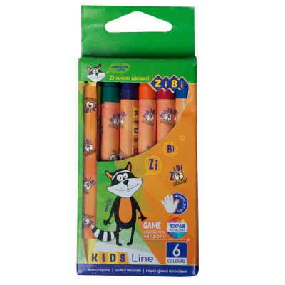 Олівці кольорові ZiBi Kids line воскові, 6 кольорів (ZB.2480) Вінниця - фото 1