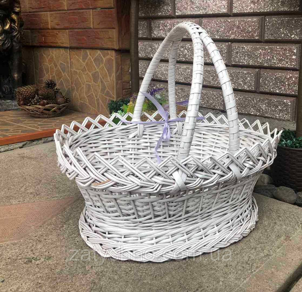 Пасхальний кошик білий з квіткою Київ - фото 3