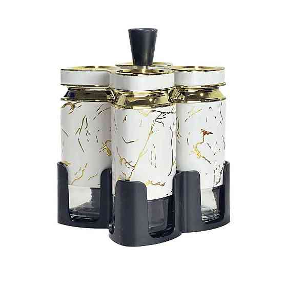 Yiwu Набір баночок для спецій 4 шт 120 мл карусель для зберігання спецій HP-1330 Київ