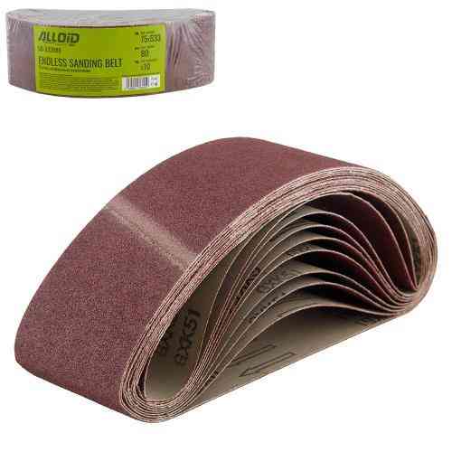 Стрічка шліфувальна нескінченна 75х533мм, зерно 80, 10шт Alloid Одеса