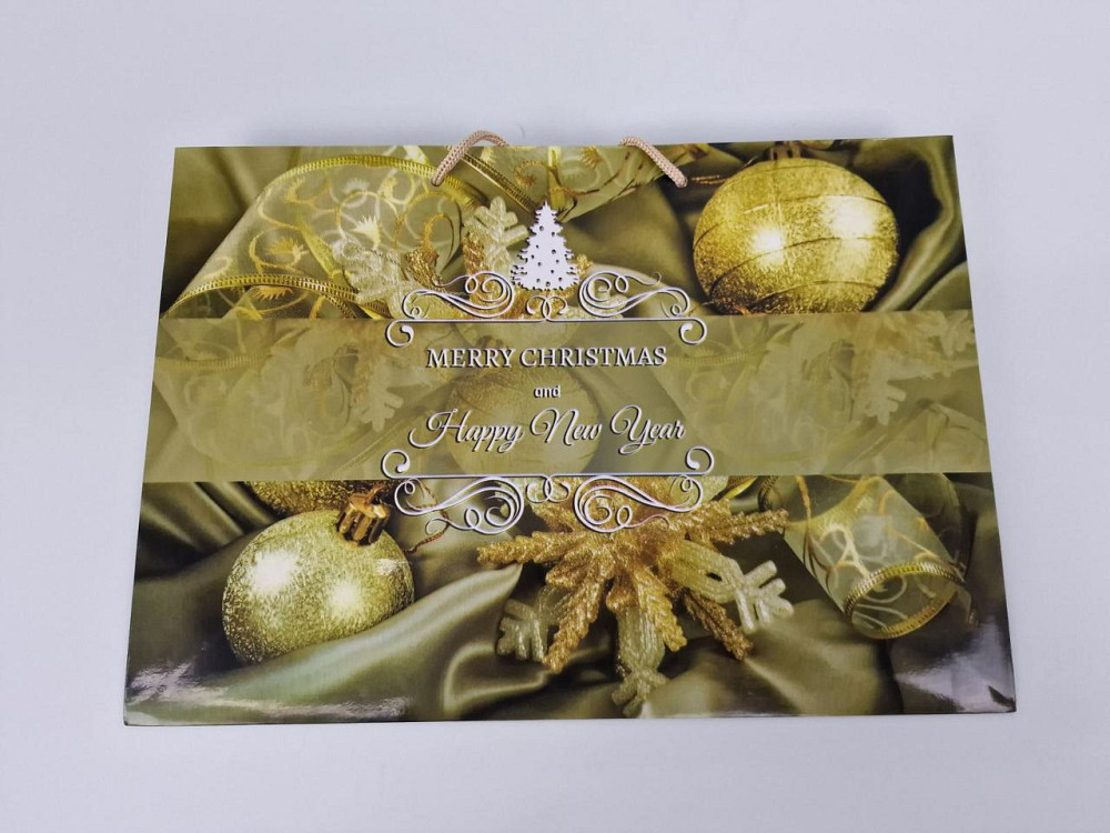 Паперові пакети великий горизонтальний 36/22/10 новорічний-19 (12 шт.) Харків - фото 2