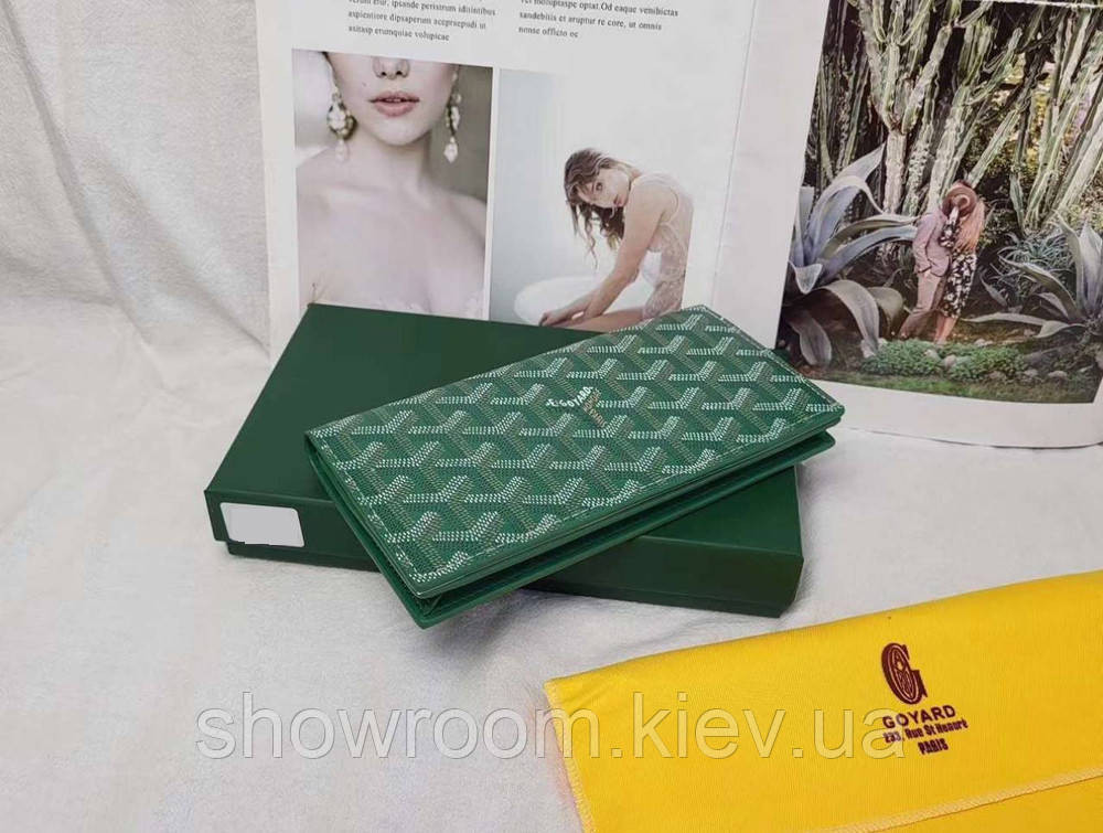 Мужское вертикальное портмоне Goyard (091) Lux green Киев - изображение 4