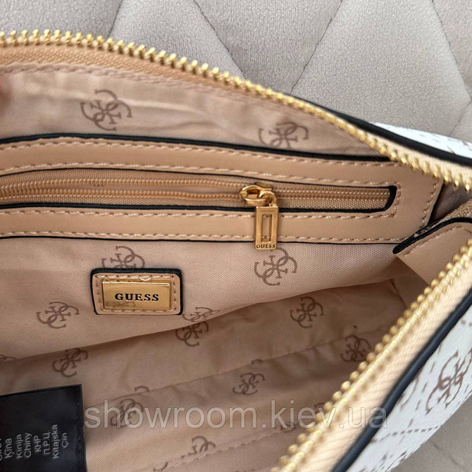 Женская сумочка с органайзером на плечо Guess (1211) белая Киев - изображение 5