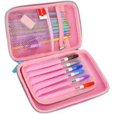 Пенал Cool For School с тиснением 1 отделение Фуксия (QT-5652-Rosered) Винница