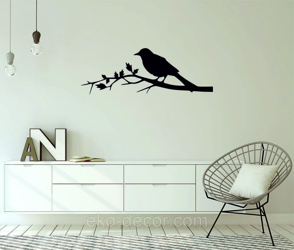 Декоративное настенное Панно «Птичка. Грач на ветке», Декор на стену Киев - изображение 5