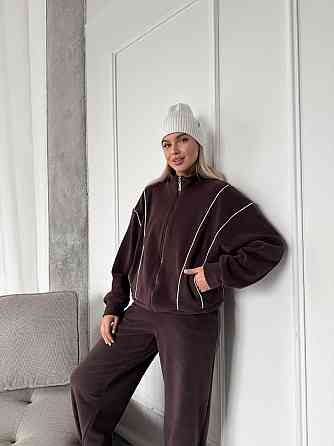 Стильный женский теплый флисовый костюм двойка Шоколад, 46/48 Одесса