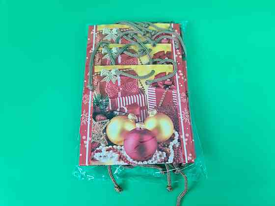 Новогодние, бумажные ,подарочные  пакеты с ручкой Чашка 16/16/8-003 (12 шт) Харьков