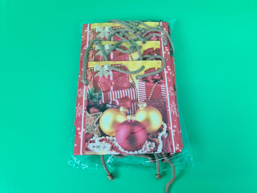 Новогодние, бумажные ,подарочные  пакеты с ручкой Чашка 16/16/8-003 (12 шт) Харьков - изображение 4