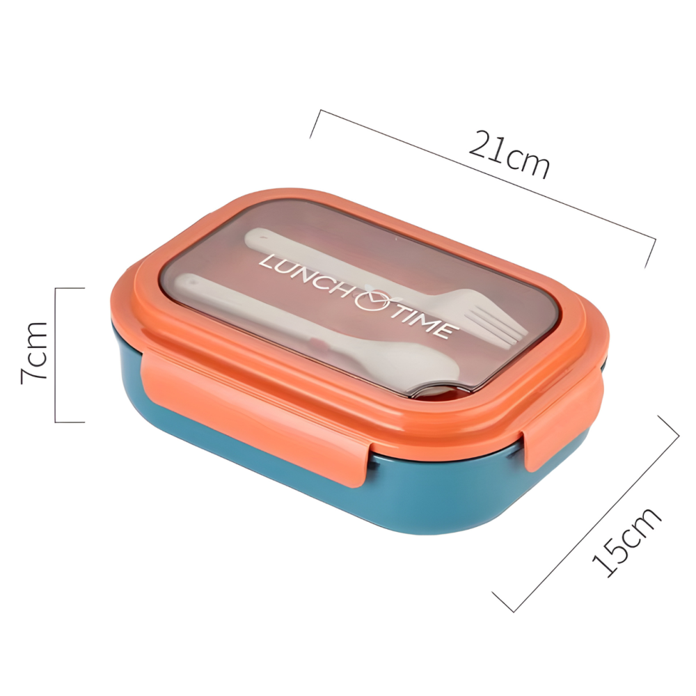 Контейнер,ланч бокс для горячей и холодной еды с отдельными отсеками и столовыми приборами для пищи,оранжевый Каменец-Подольский - изображение 5