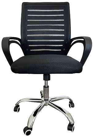 Офісне крісло керівника Tehforward Barsa хром Tilt Чорний Дніпро