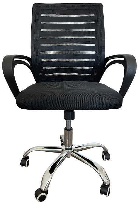 Офісне крісло керівника Tehforward Barsa хром Tilt Чорний Дніпро - фото 2