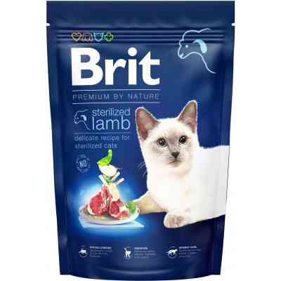 Сухой корм для кошек Brit Premium by Nature Cat Sterilized Lamb 1.5 кг (8595602553167) Винница