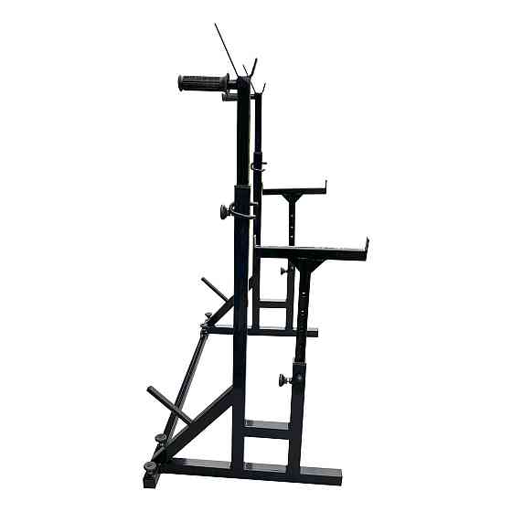 Стійки під штангу 50 на 50 мм Чорний зі страхувальними упорами, брусами та штирями для зберігання блінів Київ