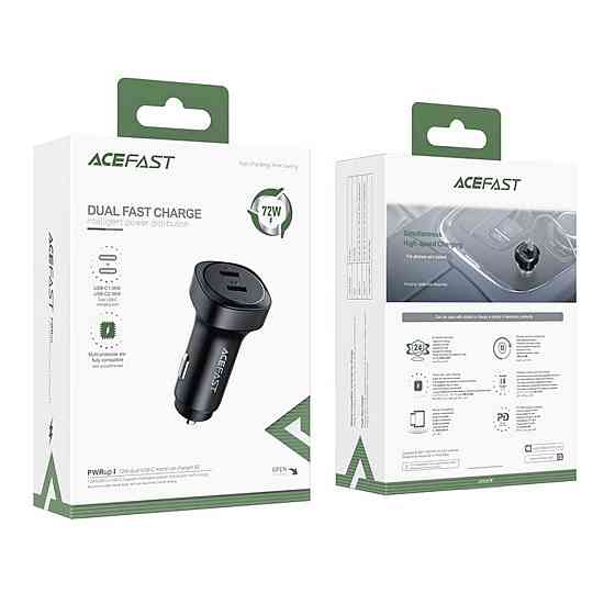 Автомобільний зарядний пристрій ACEFAST B2 72W dual USB-C metal AFB2B Одеса