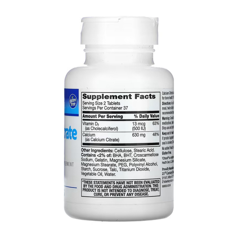 Цитрат кальция с витамином D3 21st Century Calcium Citrate+D3 75 таб Киев - изображение 2