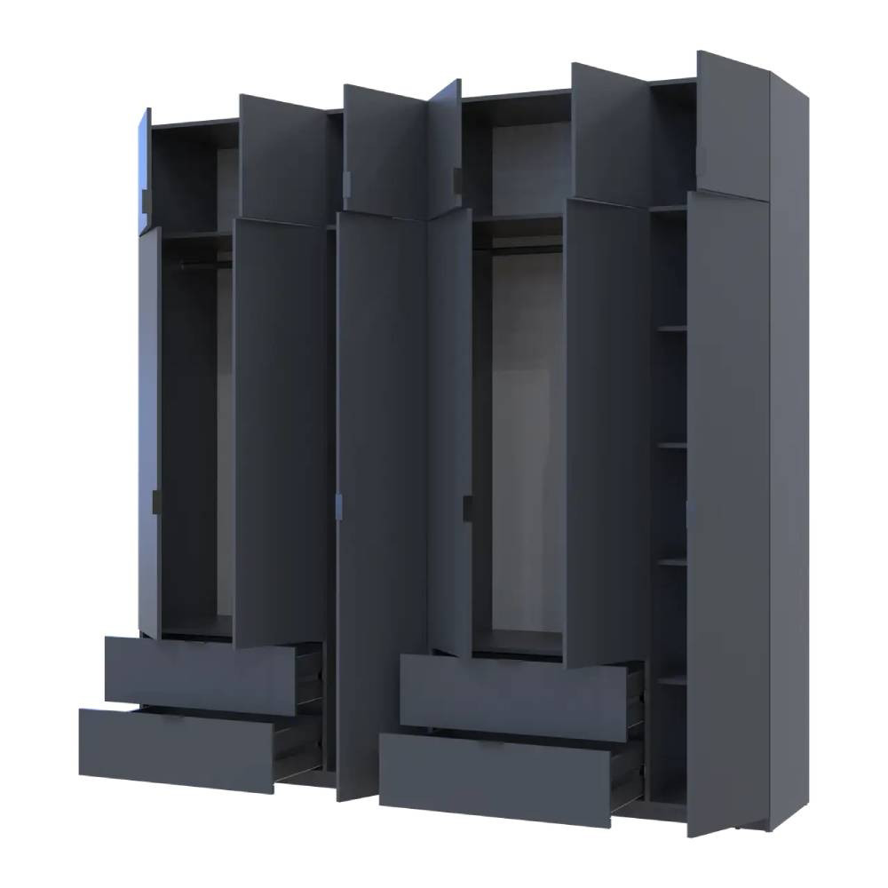 Шафа для одягу Doros Лукас Графіт 3+3 ДСП 240х50х240 DRS-011693 (42005109) Львів - фото 3