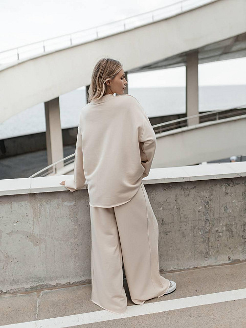 Женский стильный оверсайз костюм двойка: кофта и штаны турецкая трехнить петля пенье Таш Одесса - изображение 7