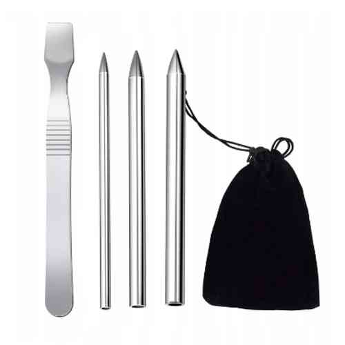 Набір голок спиць для плетіння з паракорду, 4 шт, нержавійка Вінниця