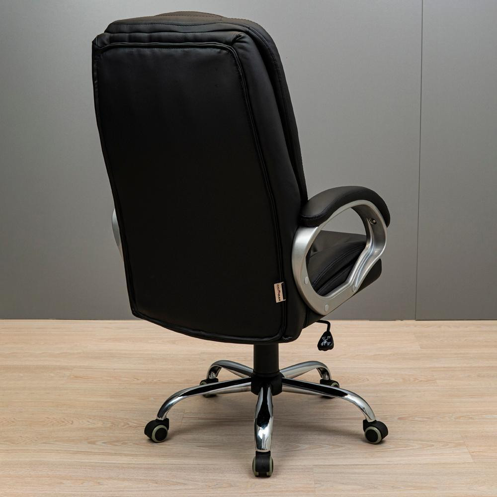 Офісне крісло керівника Elite ProDesign Хром Tilt М-1 Екошкіра Black (Прогумовані колеса) Днепр - изображение 4