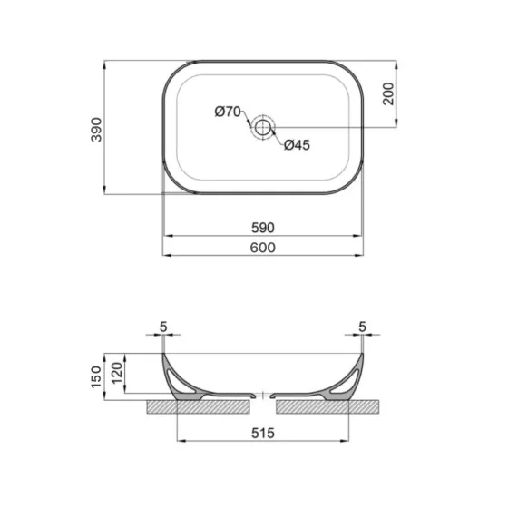 Раковина-чаша Qtap Robin 600x390x150 White QT13112143PW Київ
