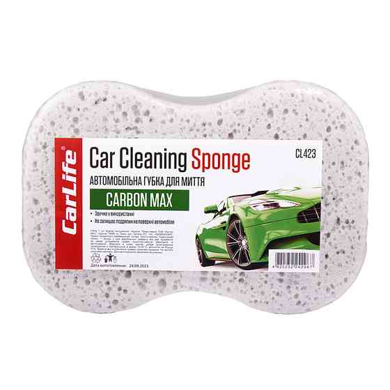 Губка для миття авто CarLife CarbonMax з великими порами 245x160x70мм Львів