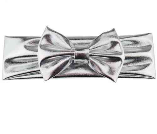Пов`язка на голову дитяча з бантом one size сріблястий Київ