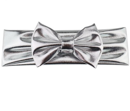 Пов`язка на голову дитяча з бантом one size сріблястий Київ - фото 1
