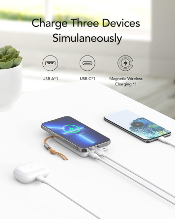 Уценка Портативное зарядное устройство Повербанк PowerBank 10000 мАч 22,5 Вт, быстрая зарядка PD20W USB C, MagSafe Киев