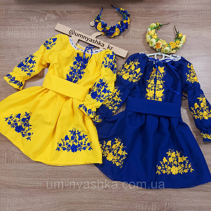 Вишите плаття жовте з синіми ластівками Кривий Ріг - фото 4