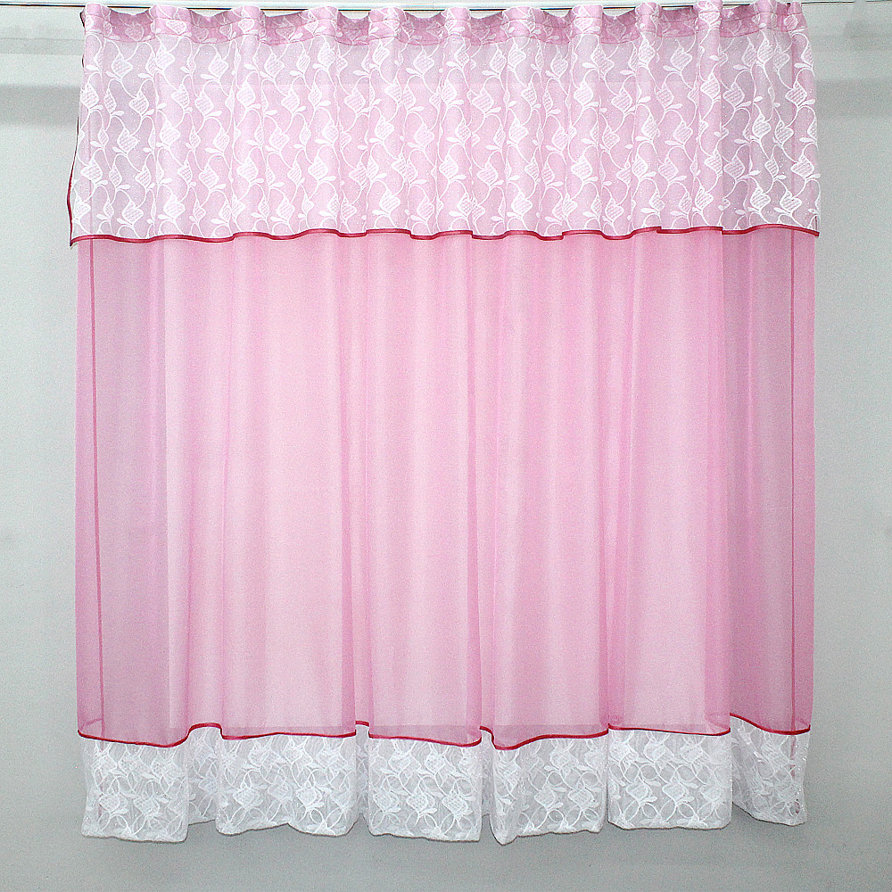 Кухонная занавесь (270х170см) цвет розовый с белым 00к 59-554 Киев - изображение 1