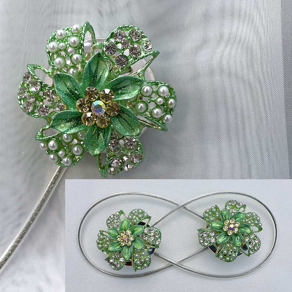 Магніти для штор та гардин "Flowers" набір 2 шт М'ятний (81-234) Київ - фото 1