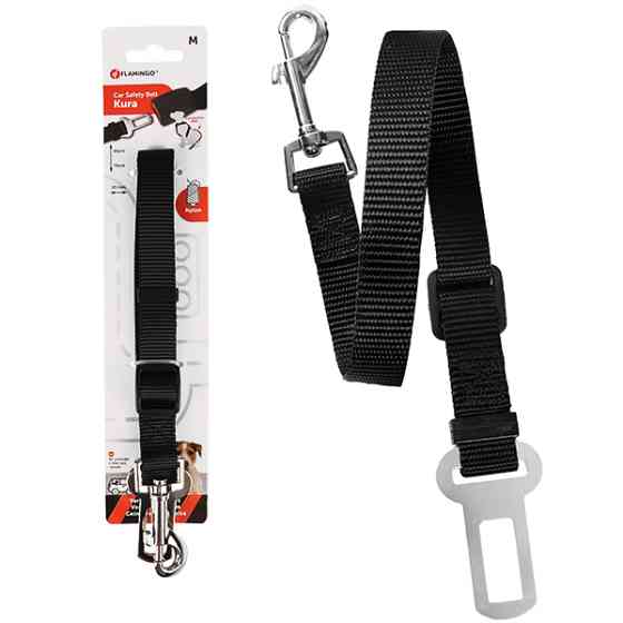 Flamingo Car Safety Belt Kura ФЛАМІНГО КУРА з’єднувач автомобільного ременя безпеки для собак Київ