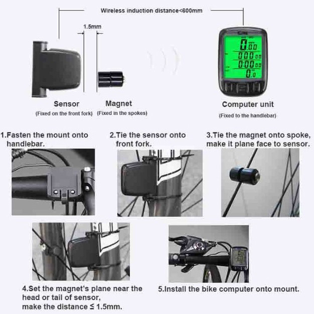 Велосипедный компьютер SunDing SD-563C беспроводной XY-35 Львов - изображение 1