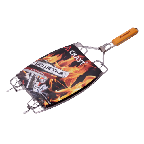 Решітка-гриль для риби з дерев'яною ручкою 36*25*2см Скаут Житомир - фото 4
