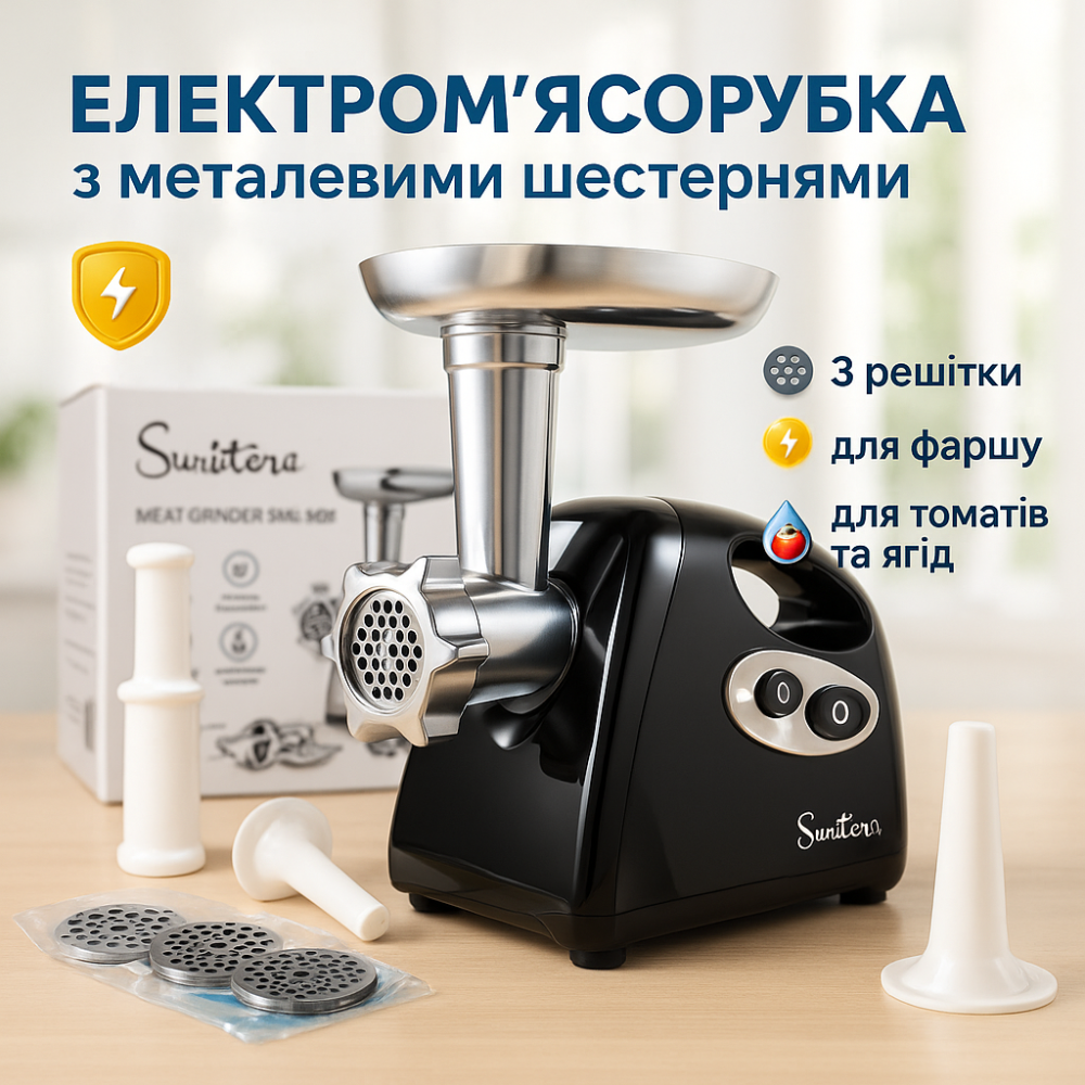 Мясорубка с насадками для нарезки овощей SMG-5420B, Мощная мясорубка с насадками, Электромясорубка TM-20 Львов - изображение 18