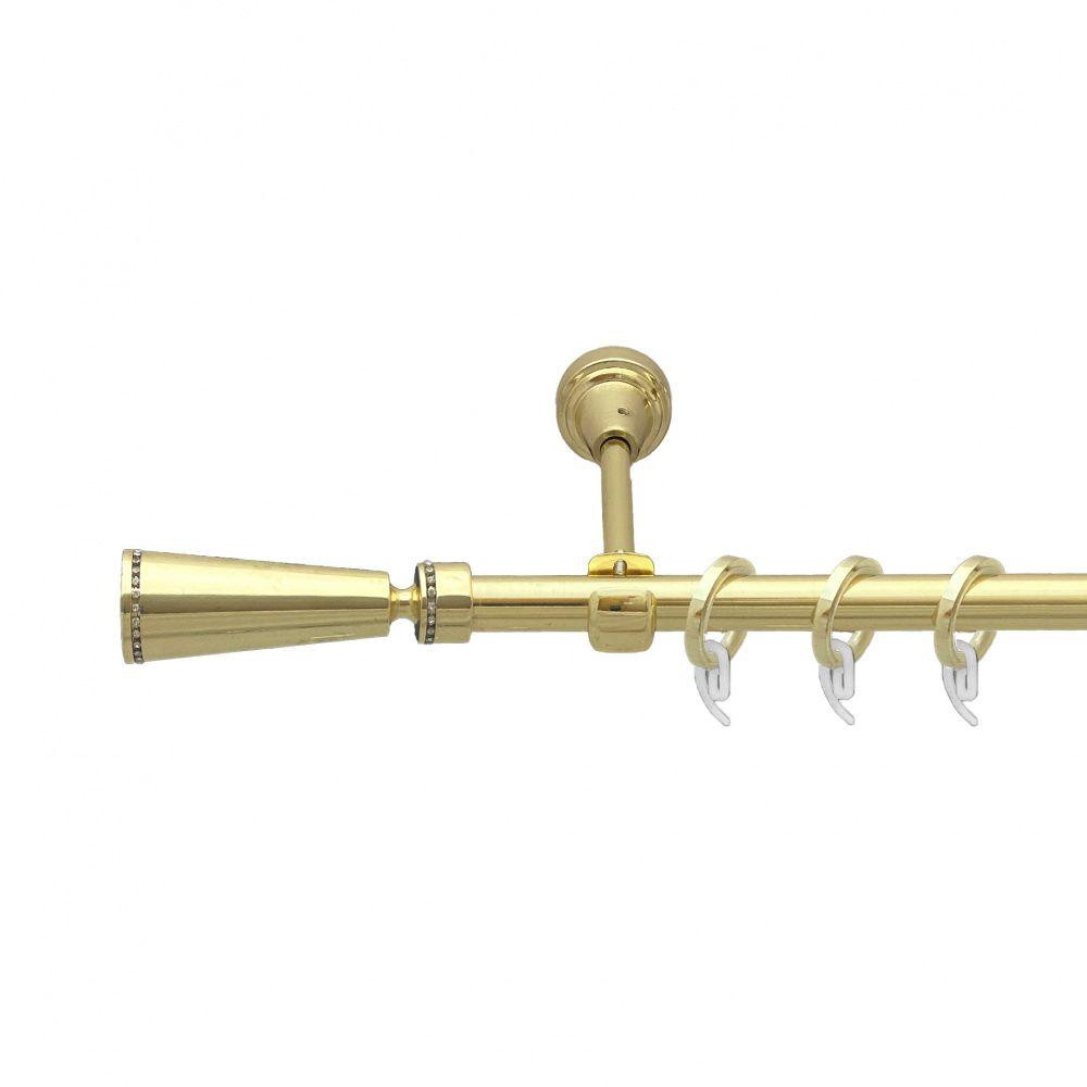 Карниз Orvit Меркурія металевий однорядний відкритий гладка труба кільце фасонне металеве  Золото 16 мм 240 см Львов - изображение 1