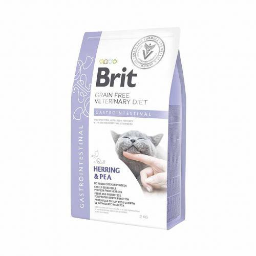 Сухий корм Brit GF VetDiet Cat Gastrointestinal для кішок, у разі порушень травлення, із сельдлю, лососем, яйцем і горохом, 2 кг Київ - фото 1