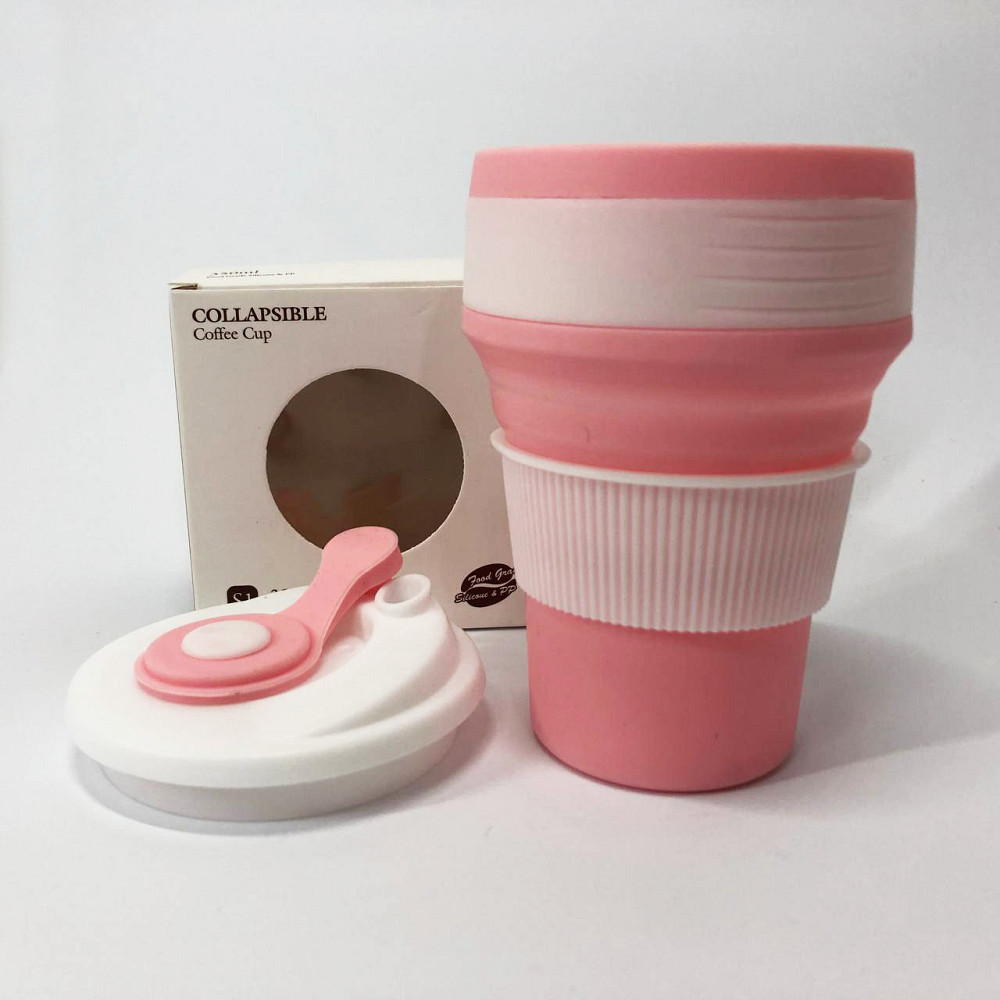 Силиконовая термо-чашка 350 мл, Многоразовая силиконовая чашка, Стакан раздвижной складной WM-59 Львов - изображение 9