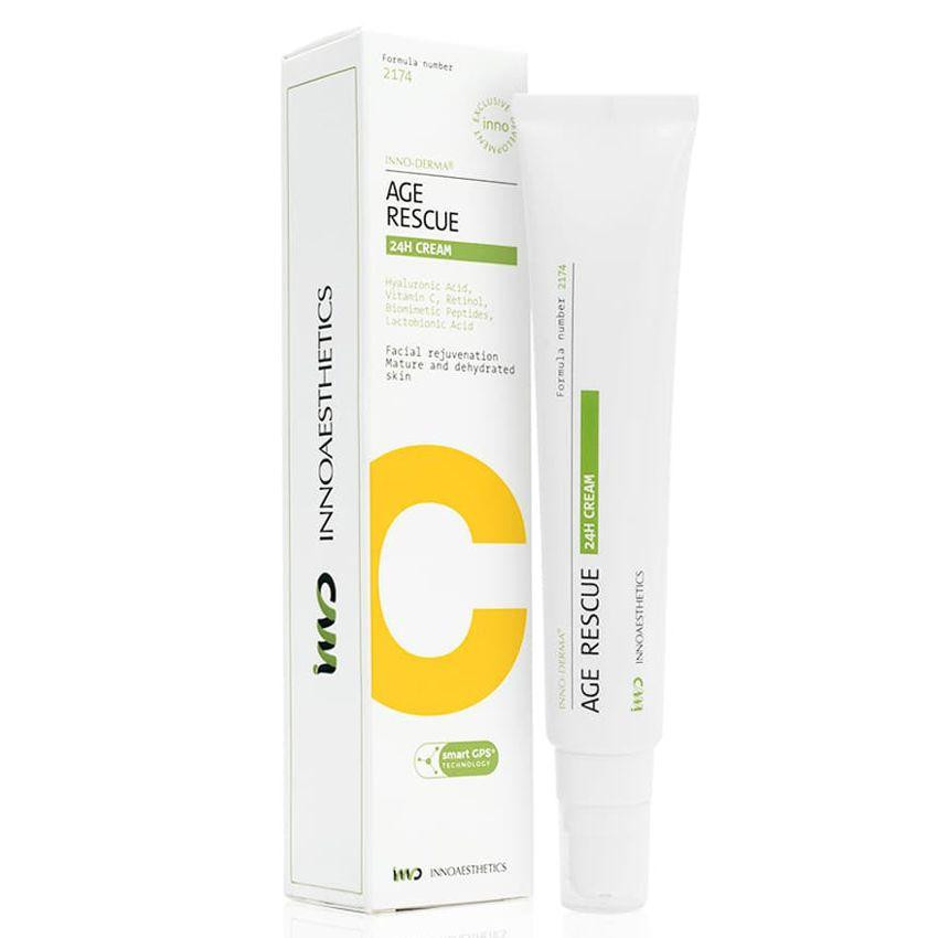 Крем для омолодження шкіри та pre-peel терапії AGE RESCUE 24H CREAM Innoaesthetics, 50 мл Дніпро - фото 1