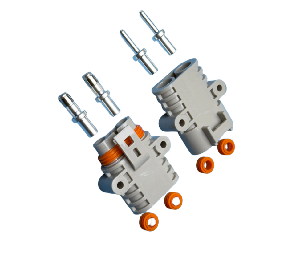 Комплект 2-контактних герметичних силових роз'ємів (мама+тато) під провід 100A 600V Харків - фото 4