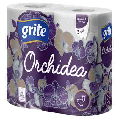 Туалетная бумага Grite Orchidea 3 слоя 4 рулона (4770023348095) Винница