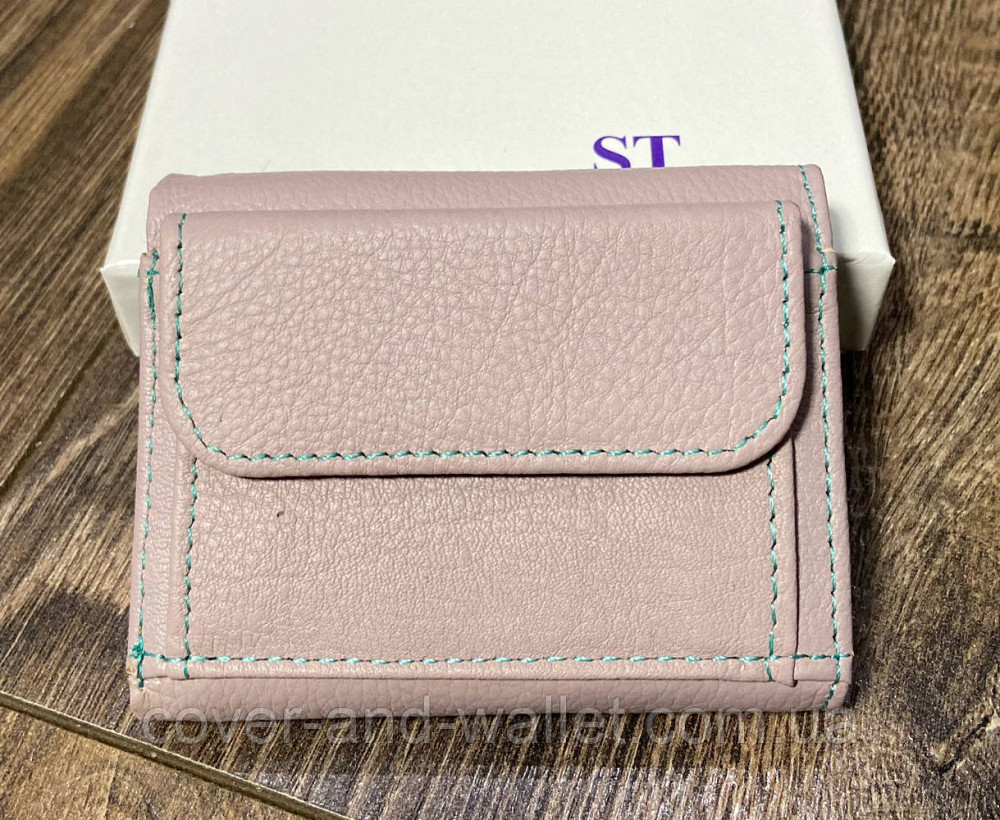 Маленький женский кошелек на магните пудрового цвета ST Leather Киев - изображение 6