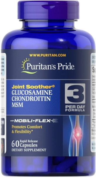 Глюкозамін хондроїтин і МСМ Puritan's Pride  Glucosamine Chondroitin MSM 60 капс Київ - фото 1