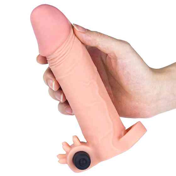Насадка на член - Pleasure X-Tender Vibrating Penis Sleeve Add 2" Flesh Sex Aura Київ