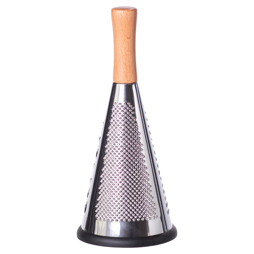 Конусна тристороння ручна тертка з нержавіючої сталі з дерев'яною ручкою HP-8-2 Коломия - фото 2