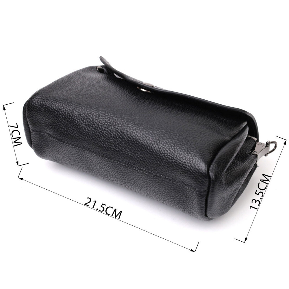 Женская кожаная сумка с треугольным клапаном Vintage 22254 Черная Киев - изображение 3