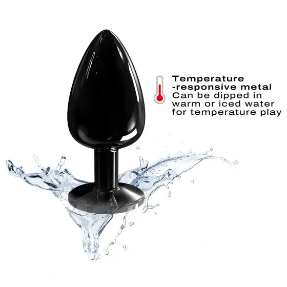 Металева анальна пробка з кристалом Dorcel Diamond Plug Black L Львів