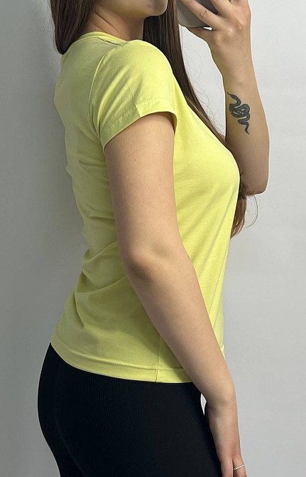 Базовая футболка женская удлиненная Лимонный S Харьков - изображение 6